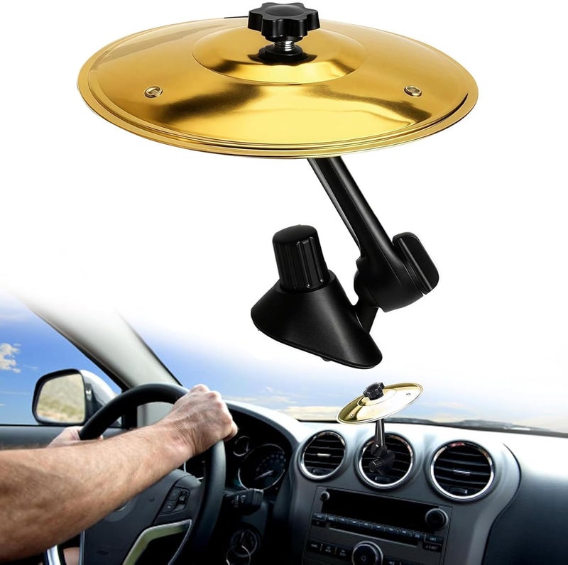 Taikcsut Car Cymbal Air Vent, Car Symbol Drum Air Vent, Crash Dash Board Drum Symbol, Mini Drums Crash Cymbal For Music Lovers(Gold) - Image 1
